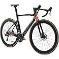 SAVADECK Carbon Fibre Road Bike, Hydraulic Oil Disc Bike with Carbon Fibre Frame and Wheelset, Lightweight Full Carbon Racing Bicycle with Shimano R7120 24S Shift Set for Adults