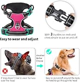 HEELE No Pull Dog Harness XL Reflective Front Back Leash Attachments Fuchsia view 4