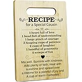 Cousin Gifts Kitchen Cutting Board - Recipe For A Special Cousin, Gifts For Thanksgiving Chopping Board, Appreciation Gifts Birthday Gifts For Cousin, Bamboo Cutting Boards For Kitchen Restaurant