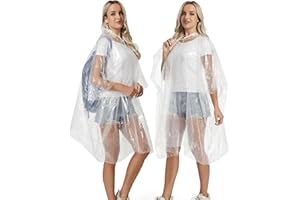 Borogo 12 Pack Disposable Rain Ponchos Family Pack for Adults - Emergency Rain Ponchos for Women and Men