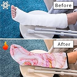 LedBack Pink Marble Print Leg Cast Cover Comfy Foot
