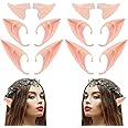 HKFUON Fairy Pixie Elf Ears Cosplay Latex Soft Pointy Ear Tips, Small&Short&Long Fake Ear for Women Kids Halloween Costume