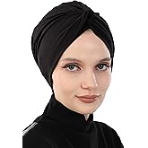 Aisha's Design Maharajah Instant Turban Hijab for Women Headwrap Lightweight Headscarf Modest Headwear for Women Indigo