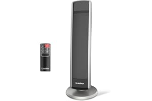 Lasko Oscillating Digital Ceramic Tower Heater for Large Rooms, with Adjustable Thermostat, Timer and Remote Control, 29 Inches, 1500W, Black, 5586