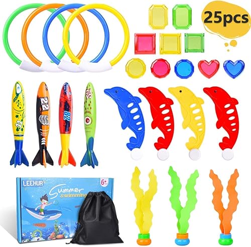 LEEHUR 25pcs Pool Toys for Kids Summer 