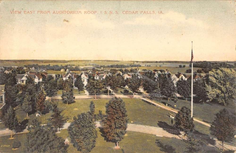 Cedar Falls Iowa Birdseye View Of City Antique Postcard