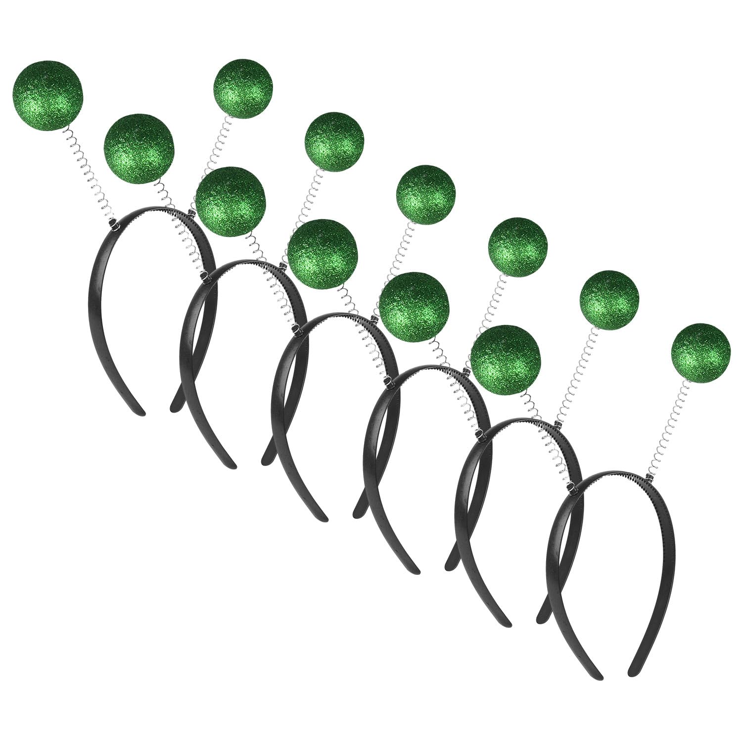 Lezevn 6 Alien Headband Balls Coloured Martian Antenna Boppers Halloween Christmas Accessories (Green)