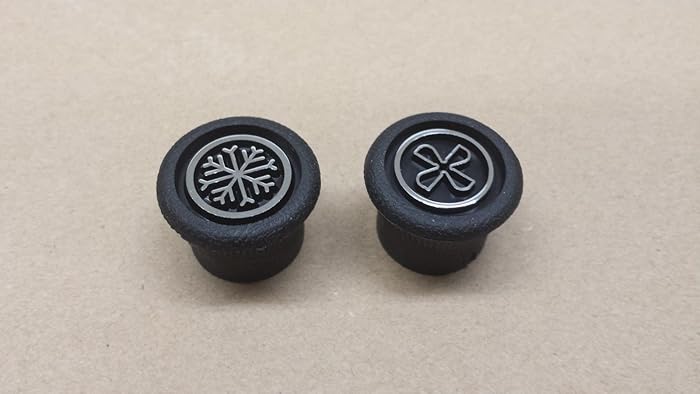 Air Conditioning, A/C & Fan Dash Knobs for Jeep CJ7, YJ Wrangler (Chrome Finish)