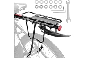 HANABASS 1set Bike Cargo Rack Lightweight Rear Rack with Quick Release Flexible Mounting Mudguard for Mountain Bikes Enhanced Visibility Heavy Load Capacity