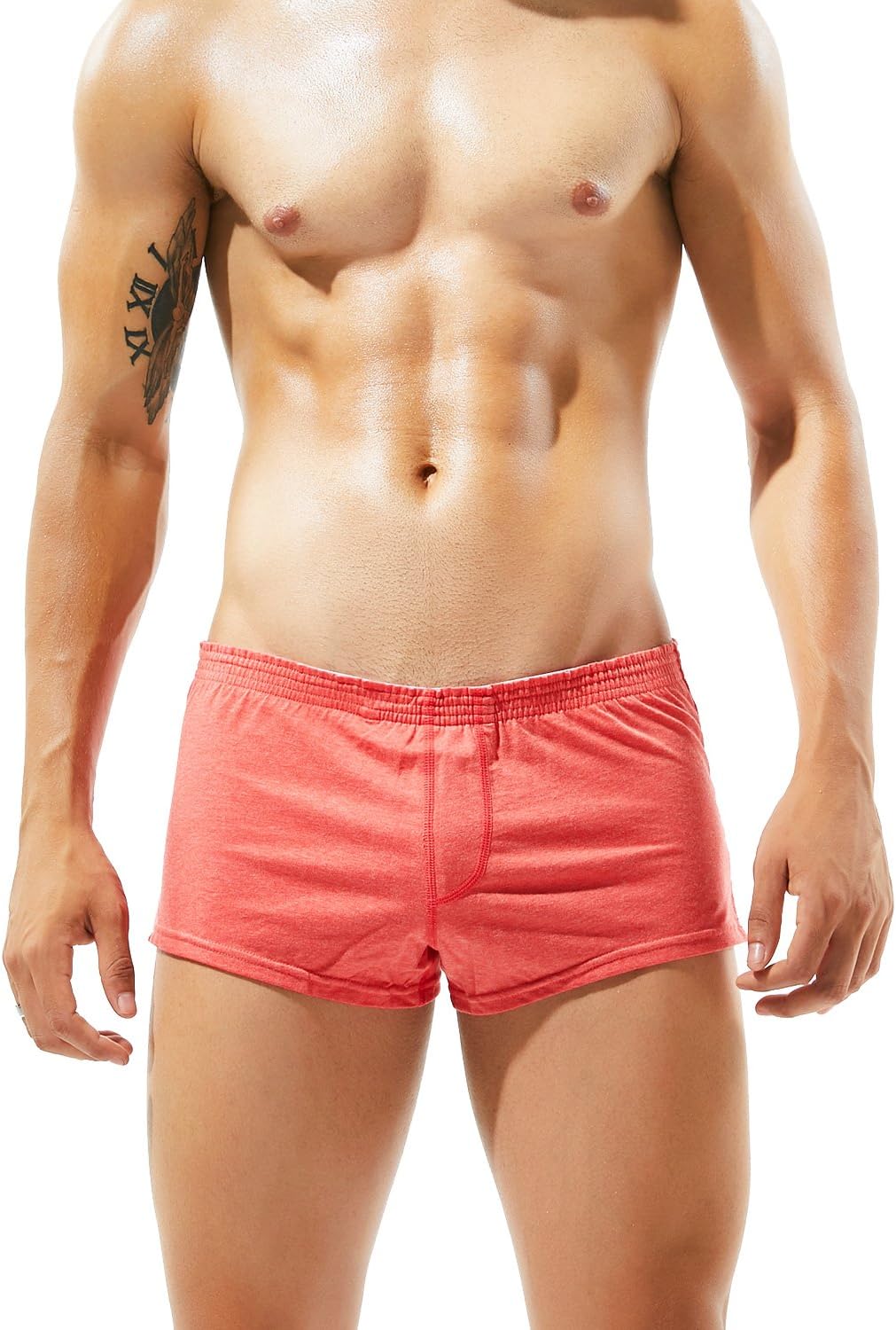 Men's Low Rise Cotton Trunk Lounge Boxer Brief 3 Colors