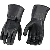 Milwaukee Leather MG7505 Men's Black Gauntlet Leather Winter Motorcycle Hand Gloves