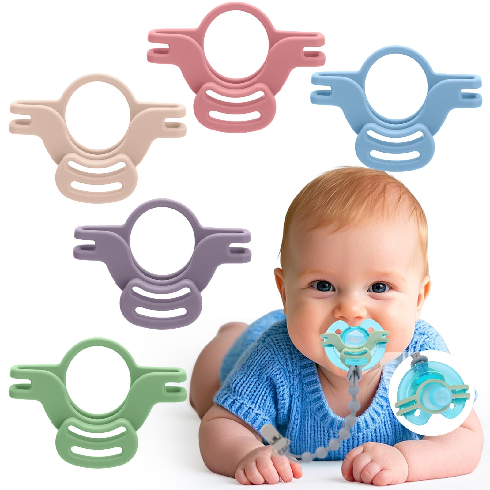 Photo 1 of BUSOHA 5 Pack Silicone Pacifier Clip Adapter Rings for Philips Avent Soothie – 2025 New Upgrade Food-Grade Silicone Pacifier Holder Adapter Rings Baby Essentials for Newborns Infants