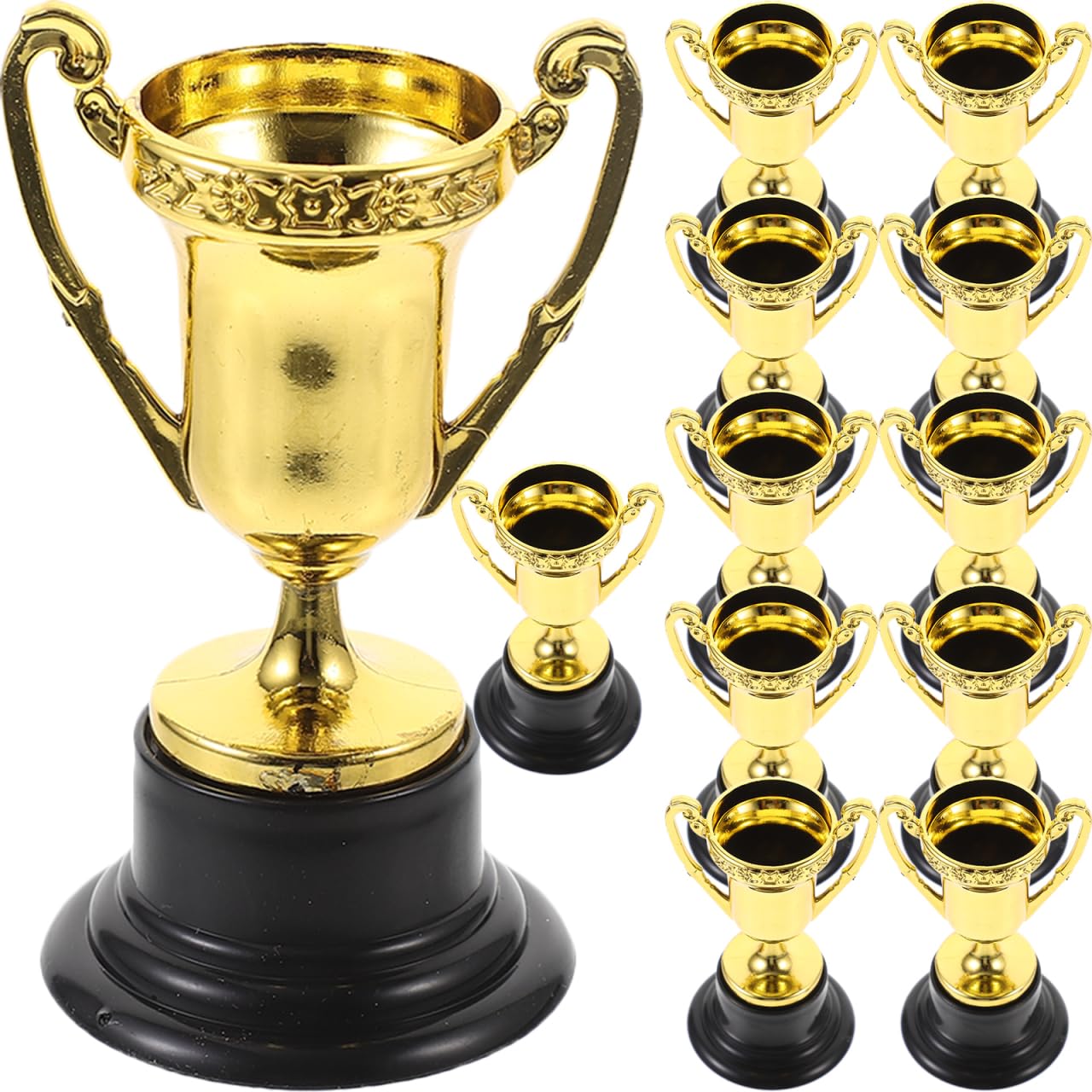TOYANDONA 12 Pack Plastic Trophies 3.35In Small Prize Cups for Kids School Rewards Sports Competitions Party Favors Classroom Award Supplies