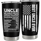 LUDUEIKSW Best Uncle Ever Tumbler with Lid, Gifts for Uncle from Niece Nephew Brother, Birthday Xmas Present Ideas for Men Him from Kids, 20 Oz Coffee Tumbler