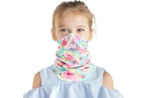 Kids Ski Mask Winter Fleece Neck Gaiter Warmer Kids Face Cover Scarf Windproof Balaclava for 4-10 Years Boys Girls
