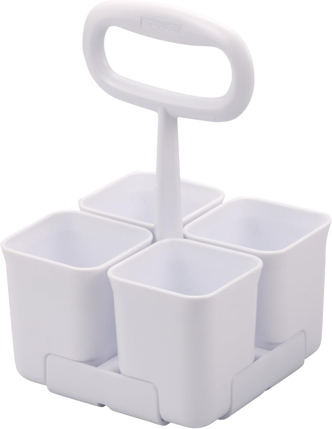 Stanley Removable 4 Cup Office Supplies Organizer Caddy for Scissors, Pens, Pencils, Notepads Art Supplies and other Desk Essentials, White (SCICAD) : Office Products