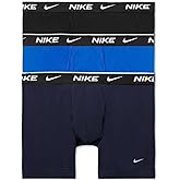 Nike Men`s Everyday Cotton Stretch Boxer Briefs 3 Pack (X-Large, Black(KE1107-475)/O_R)
