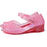 ZXCDINO Princess Jelly Shoes Girls Dance Party Heels Sandals Glitter Cosplay Snow Queen Cosplay Costumes Dress Up Sandals for Toddler Children Big Kids