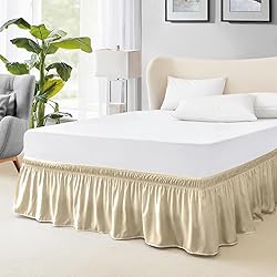 FreshCulture Twin Bed Skirt, Elastic Wrap Around