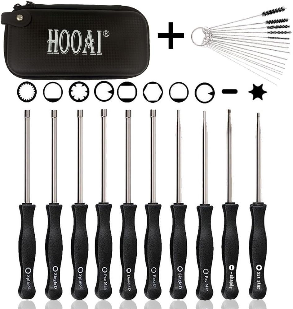 HOOAI Carburetor Adjustment Tool Kit for Common 2 Cycle Carburator Engine - Carburetor Adjustment Tool Set Carburetor Tune up Adjusting Tool (10pcs + Cleaning Tool)