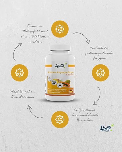 Health Ananas Papaya Kapseln 120 Enzym Kapseln Mit Naturlichen Verdauungsenzymen Aus Bromelain Und Papain Made In Germany Amazon De Drogerie Korperpflege