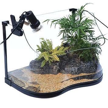 Jiangu Glass Turtle Tank With Drying Platform And Water Tank