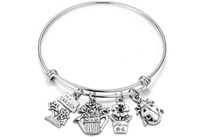 CHOORO CHOROY Gardener Bracelet Gift Gardening Charm Bangle Yard Work Gardening Jewelry Gift for Gardening Lover Horticulturist