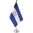 GentleGirl.USA Honduras Table Flag, Stick Small Mini Honduran Flag Office Table Flag on Stand with Stand Base, International Festival Decoration,Hondurans Theme Party Decoration,Home Desk Decoration