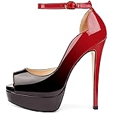 MERUMOTE Women's Platform Stiletto Heels Shoes Peep Toe Pumps 6 inch Heels for Dress Wedding Party