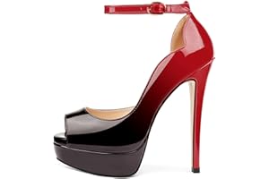 MERUMOTE Women's Platform Stiletto Heels Shoes Peep Toe Pumps 6 inch Heels for Dress Wedding Party