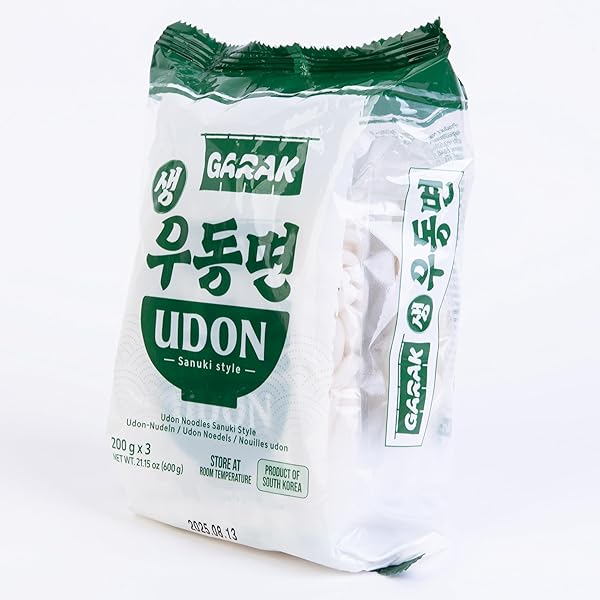 GARAK 3-MINUTE SANUKI UDON NOODLES (3-PACK) | THICK & CHEWY JAPANESE-STYLE NOODLES FOR QUICK STIR-FRY & MEALS | NO SOUP BASE INCLUDED (21.15OZ)