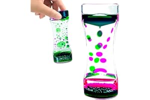 OCTTN Liquid Motion Bubbler Timer Sensory Toys for Relaxation, Water Timer Fidget Toy for All Age, Motion Bubble Toy Sensory Play for Office Home (Pink & Green, 1 Pack)