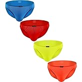 iKingsky Men's Seamless Front Pouch Bikini Underwear Sexy Low Rise Breathable Men Tagless Briefs Underwear (X-Large, 4 Pack-E)