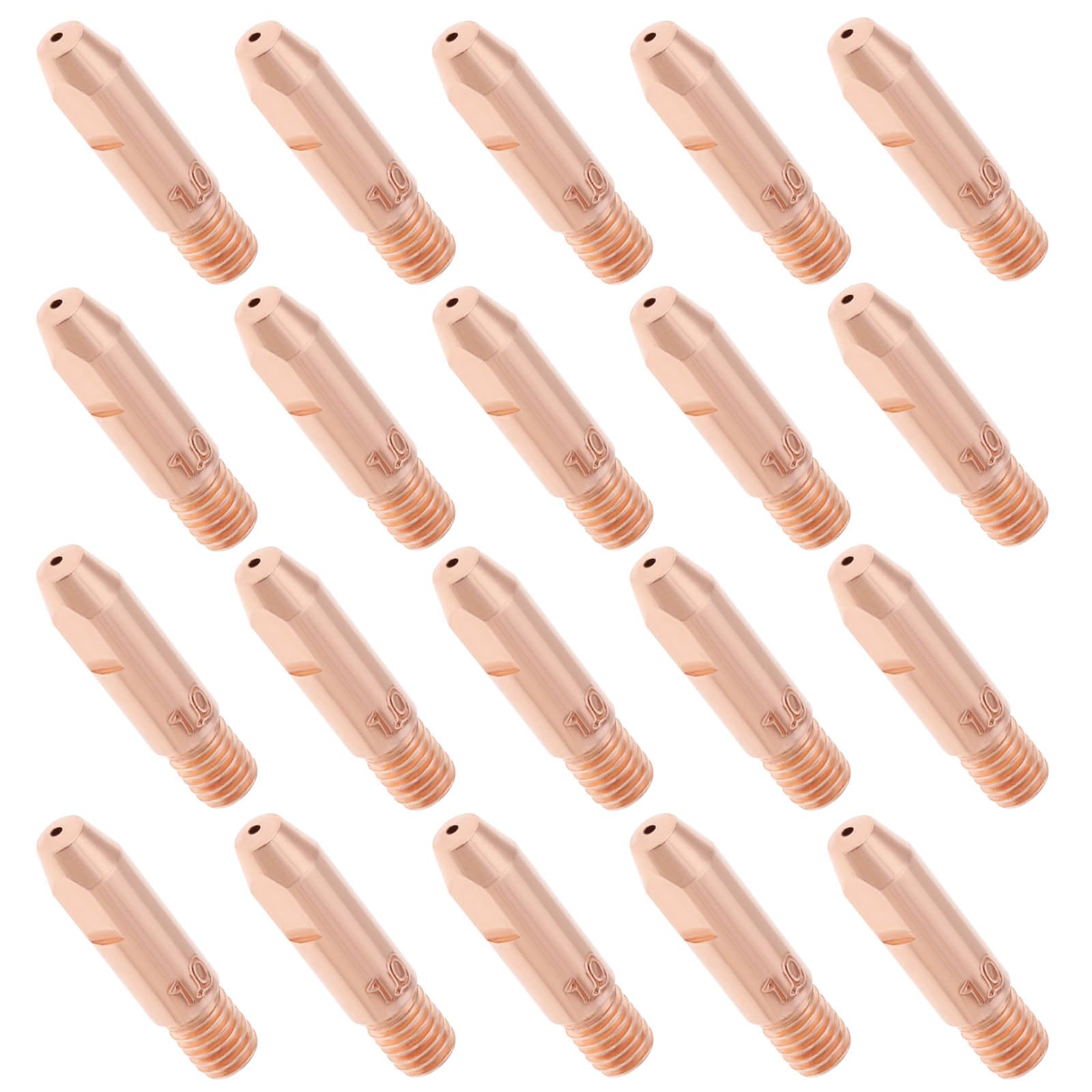 Create idea 20pcs 1.0mm Copper Contact Tip Welding Contact Nozzles M6 Welding Contact Tip Compatible with Binzel 25KD MAG Welding Torch Consumables