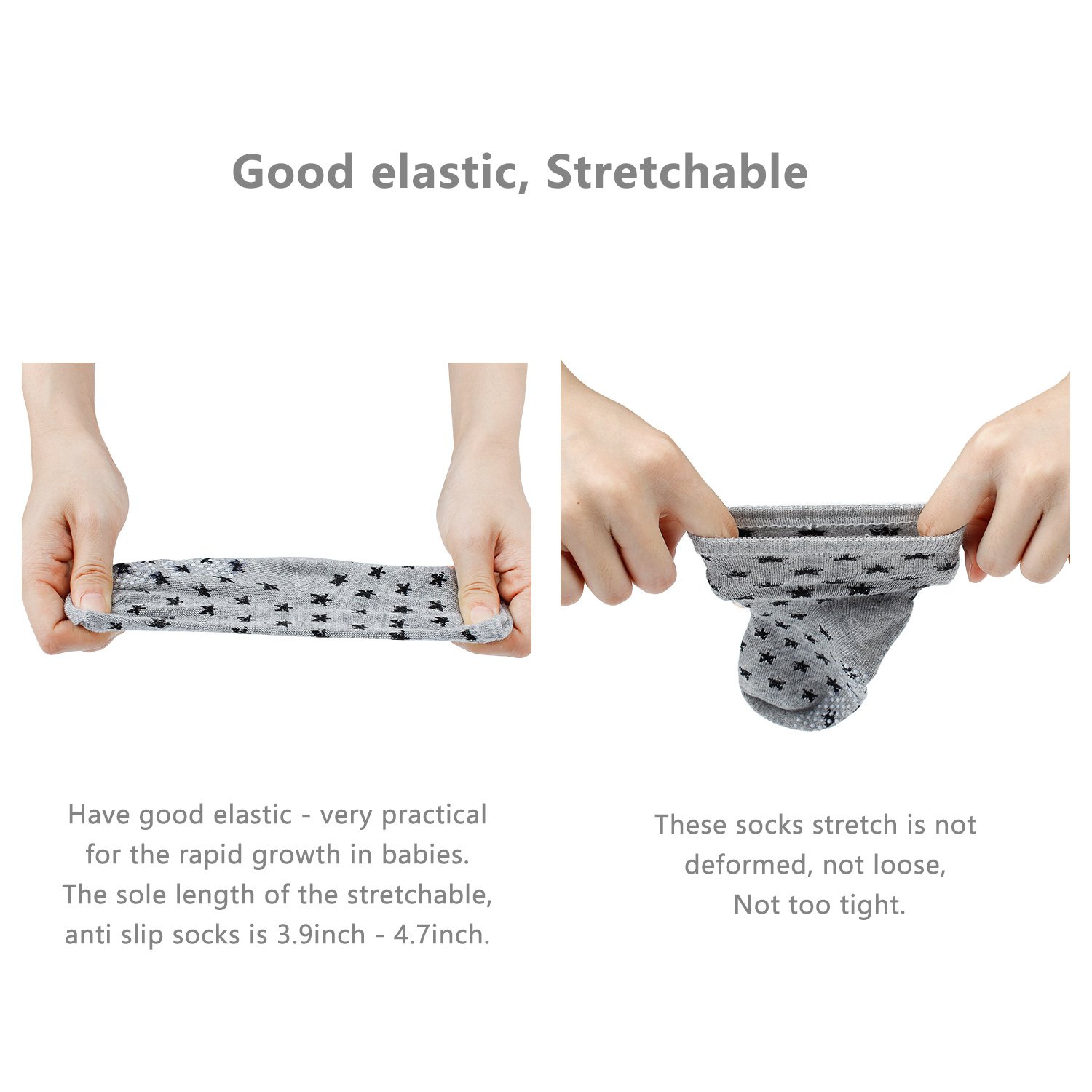 6 pair Non Skid Anti Slip Slipper Cotton Crew Socks With Grips For Baby Toddler Boys, Future Founder (Black-grey-white)