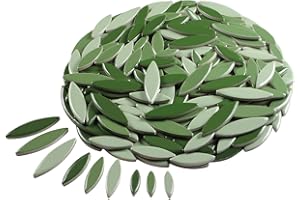 VERZ TILE VerzTile Mosaic Tiles for Crafts - Petal Shaped Ceramic Tile Craft Hobbies & Art Projects 39 Color Options Endless Creativity DIY Design (Dark Green Mix)