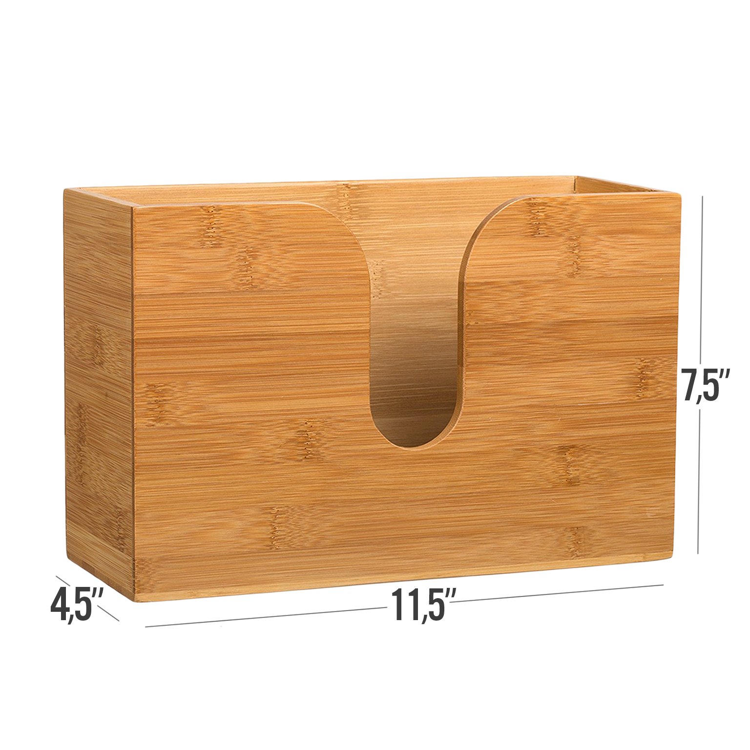 Bamboo Paper Towel Dispenser Wall Mounted Countertop For Kitchen