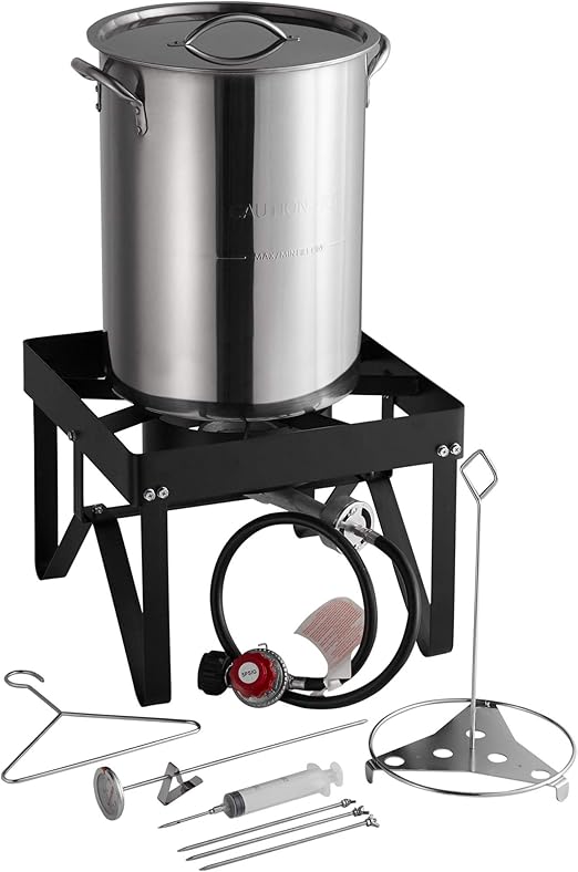 Amazon Com Backyard Pro 30 Qt Stainless Steel Turkey Deep Fryer