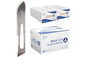 Dynarex Medi-Cut Stainless Steel Blade with Finely Honed Cutting Edge, Size #10, Sterile & Disposable, Box of 100