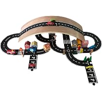 Amazon.com: Olivia and Jack Pista de coche flexible de 16 piezas ...