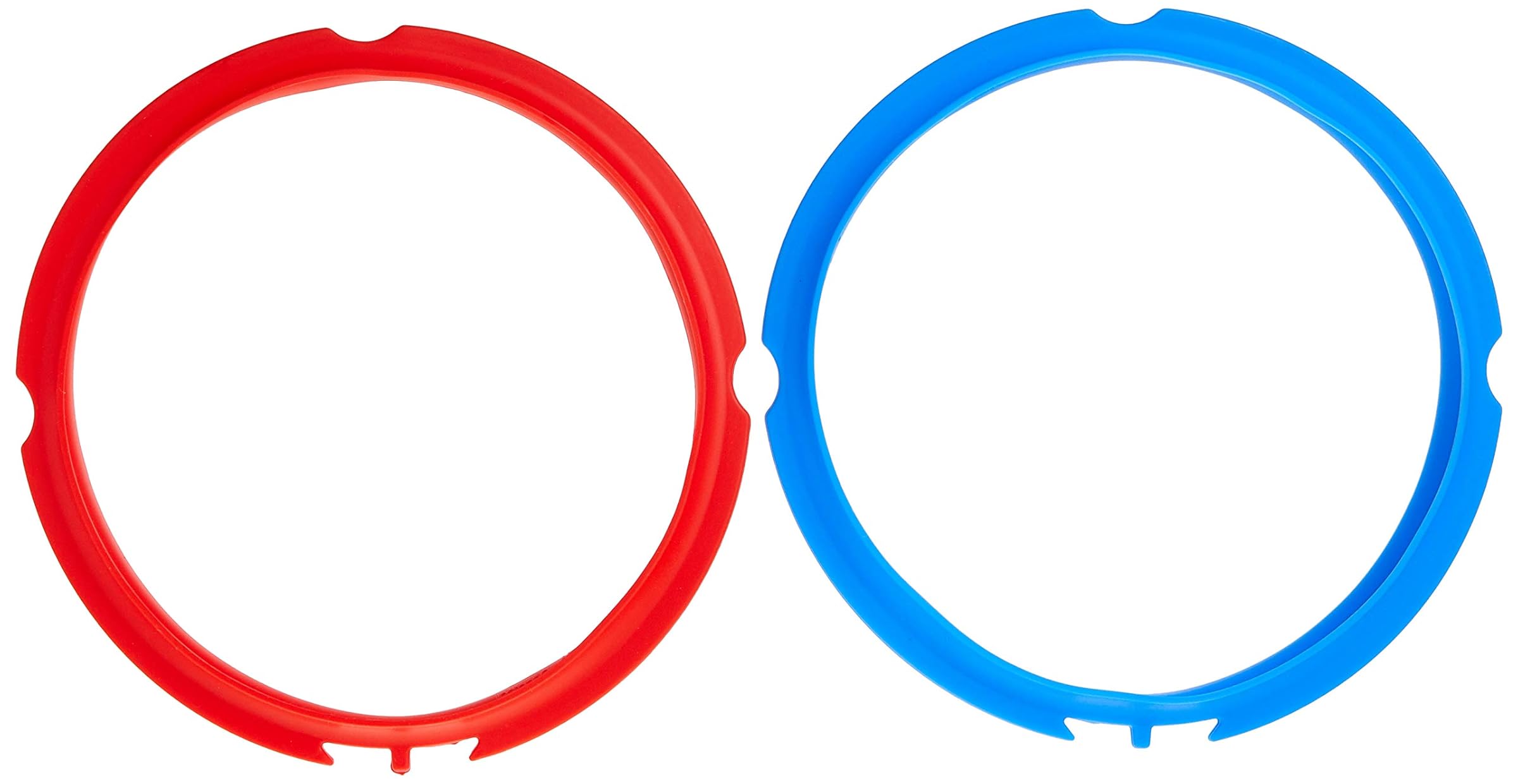 Twin Pack Clear White Instant Pot Ceiling Ring for 5 Quart/L or 6 Quart/L Models, blue/red