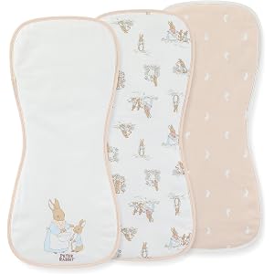 Peter Rabbit Burp Cloths 3 Pack Soft Absorbent 20" x 10" Leakproof Burping Rags for Newborn and Infants
