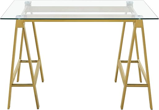 Amazon.com: 44.25" Rose Gold and Clear Contemporary Hand Crafted Desk