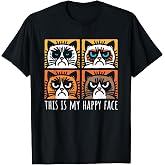 This Is My Happy Face - Funny Grumpy Birman Cat Lover T-Shirt