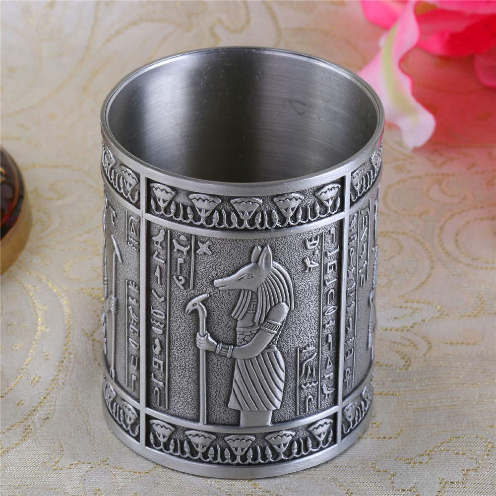 8X8X9.7 CM Artesanía de metal Ídolo egipcio Tenedor de la pluma