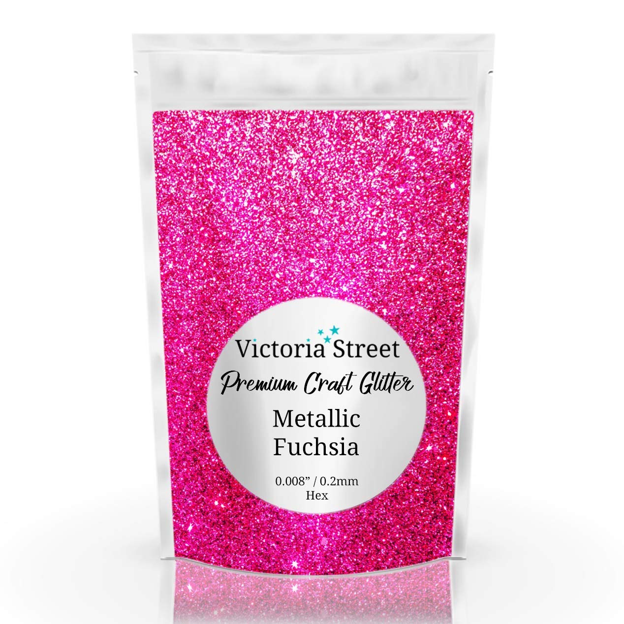 Victoria Street Glitter - Metallic Fuchsia - Fine 0.008" / 0.2mm (Hot Pink)[100 Grams]