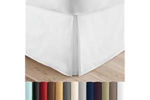 Linen Market Bed Skirt - Ultra Soft Microfiber - Easy Fit with 14 Inch Tailored Drop - Hotel Quality, Shrinkage & Fade Resistant - Bed Cover - Queen Bed Set - Bedroom Décor - (Queen, White)