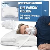 Lunderg Parkin CPAP Pillow for Side &amp; Back Sleepers - Down Alternative | With Adjustable Filling &amp; 100% Cotton Case - Reduce Air Leaks &amp; Mask Pressure for Better Sleep - Works with All Masks
