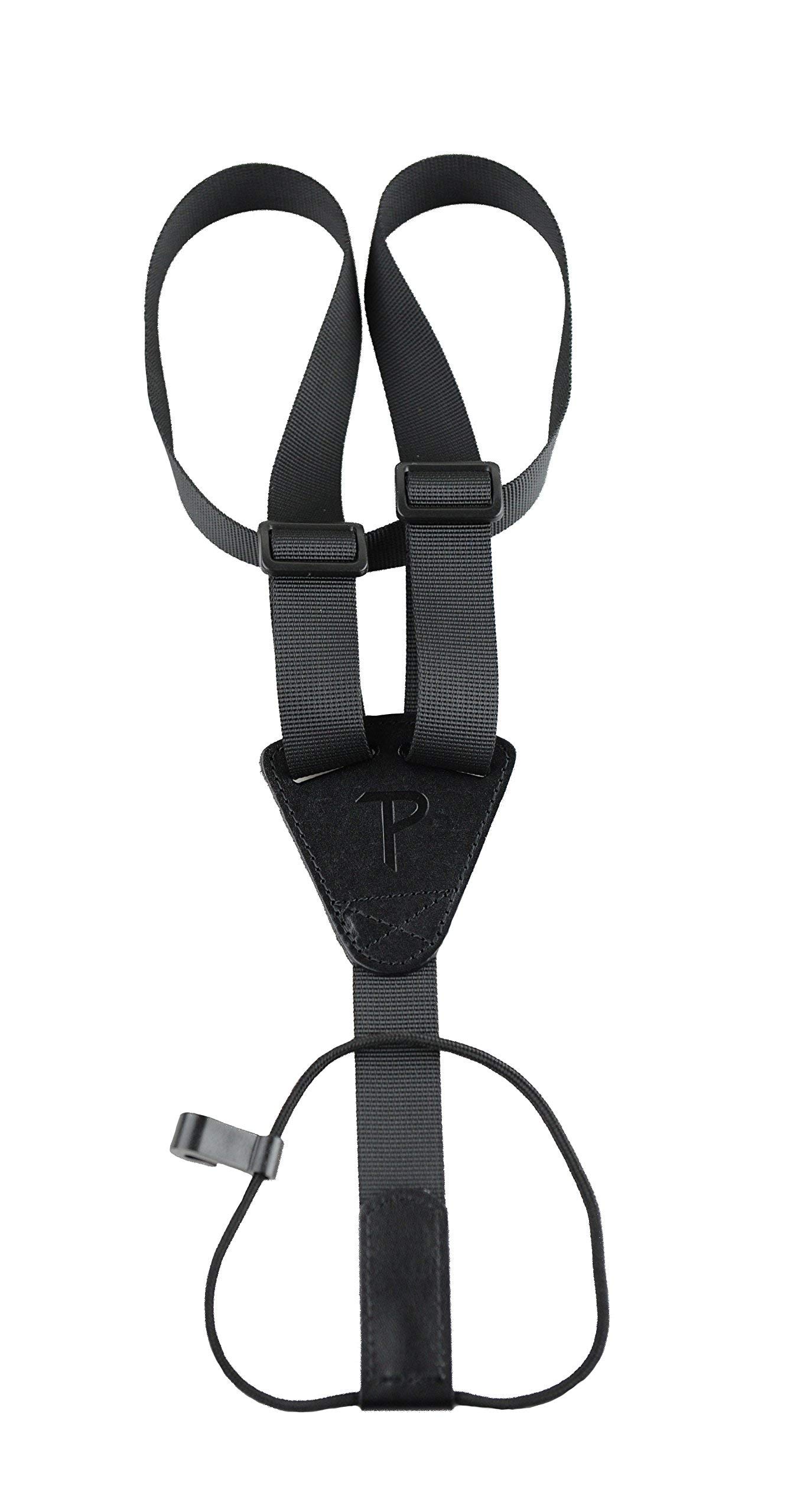 Perri’s Leathers Ltd. - Ukulele Strap – Nylon - Poly Pro - Woven Classical - Black – Adjustable - Made in Canada (UKECR-BK)