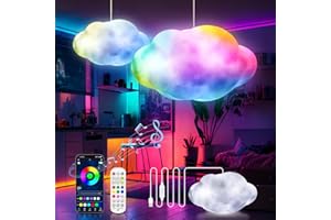 HOSTREAT LED Cloud Lights, Color Changing RGB Cloud Lamp with Remote and APP Control, Music Sync Lightning Cloud LED Lights for Ceiling Bedroom Adults and Kids Indoor Outdoor Home Decorations